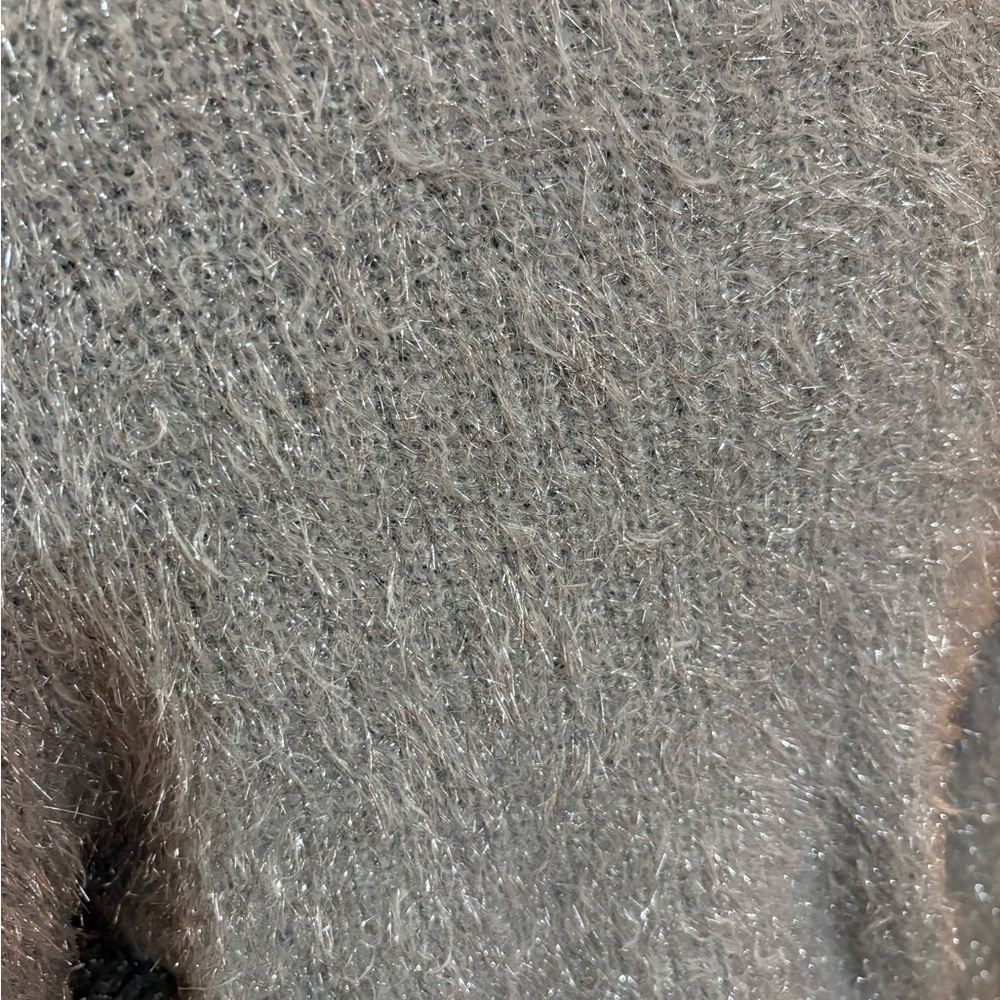 LOFT Fuzzy Silver Sweater - Picture 4 of 8